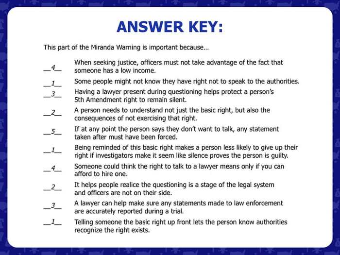 Miranda v. arizona icivics answer key