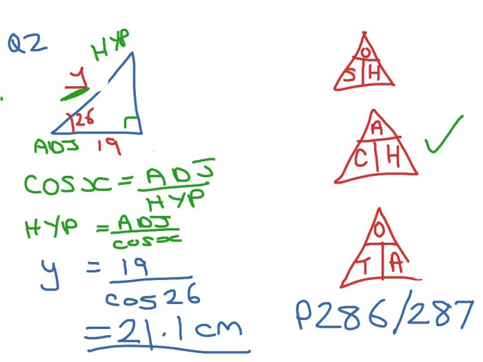 Accelerated algebra/geometry trig ratios practice